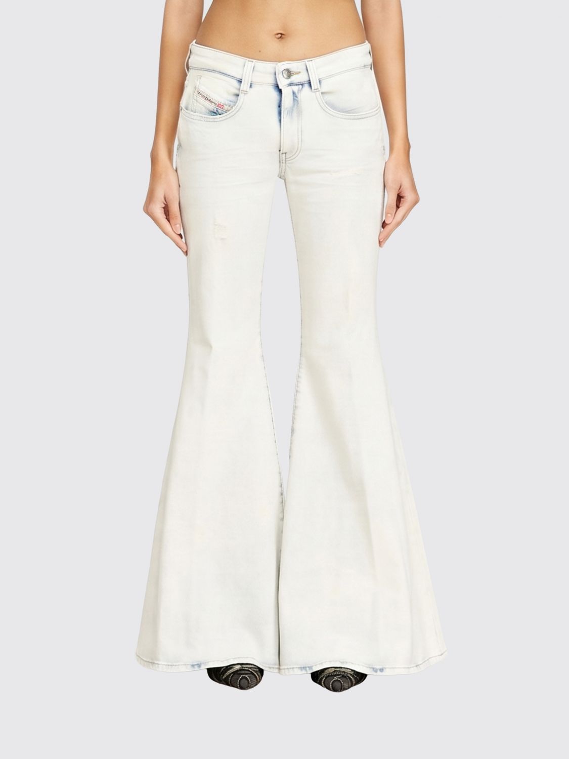 DIESEL Jeans Woman color Gnawed Blue