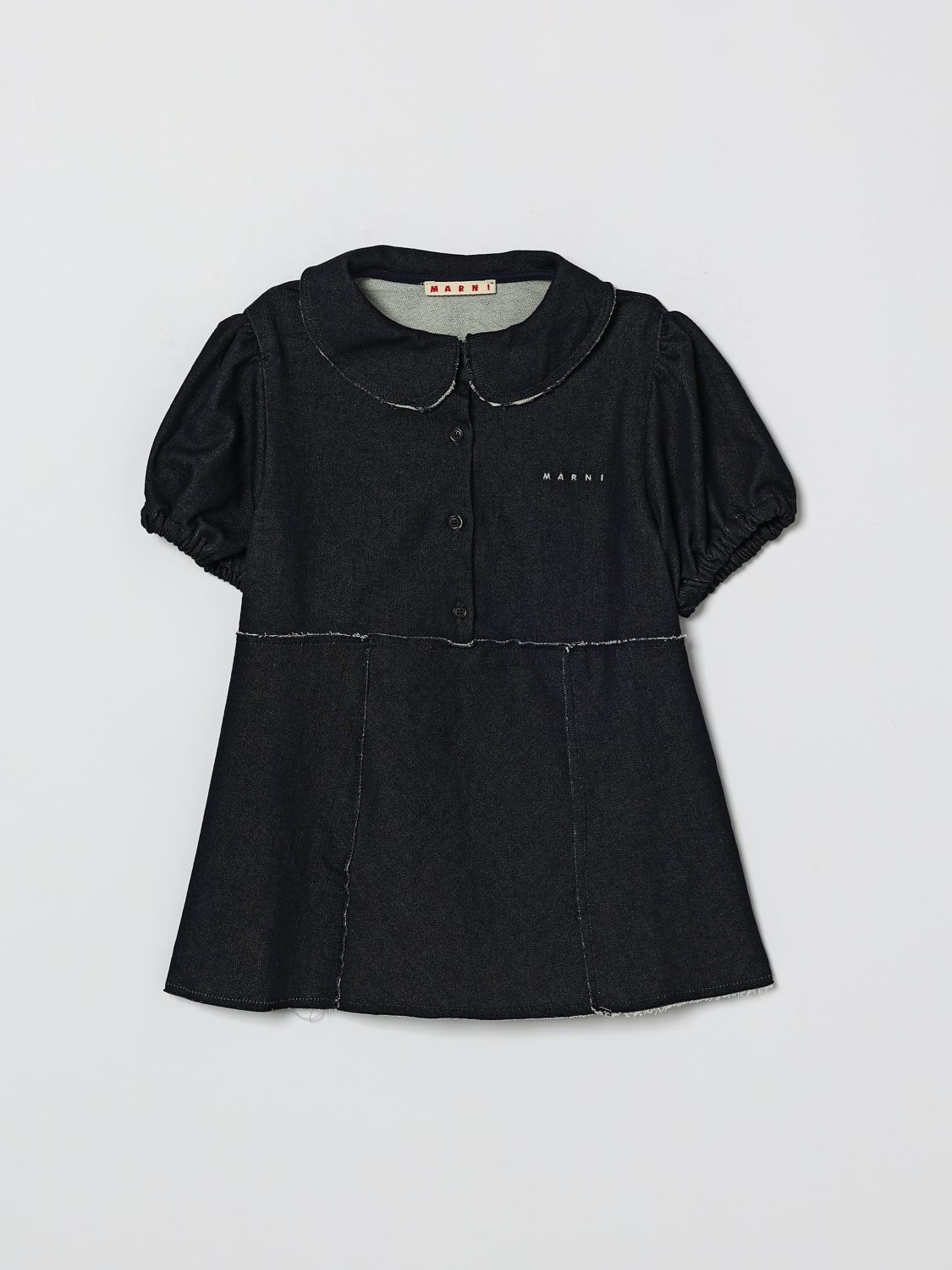 MARNI Denim Blouse With Puff Sleeves　MARNI パフスリーブデニムブラウス MARNI