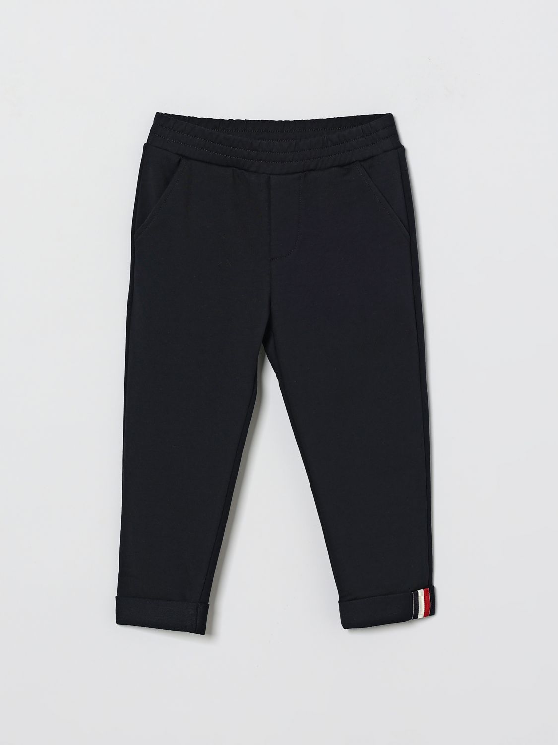 Moncler Kids'  Cotton Blend Trousers In Black