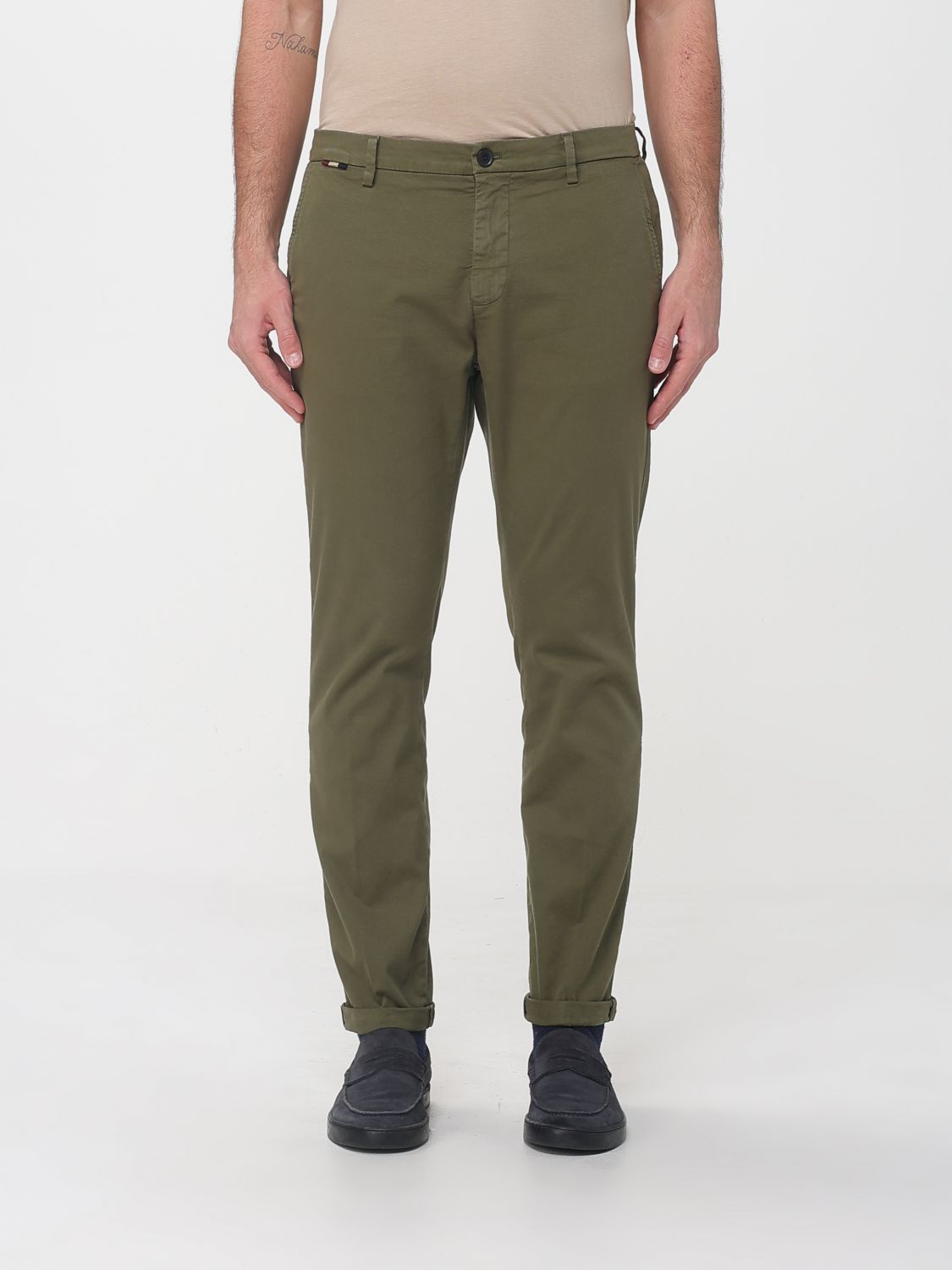 Mason's Cotton and Wool Blend Chino Trousers