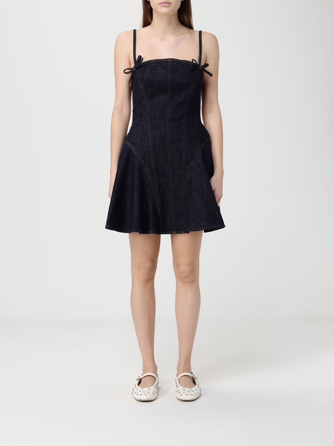 SELF-PORTRAIT Cotton Denim Mini Dress　SELF-PORTRAIT コットンデニム ミニドレス SELF-PORTRAIT