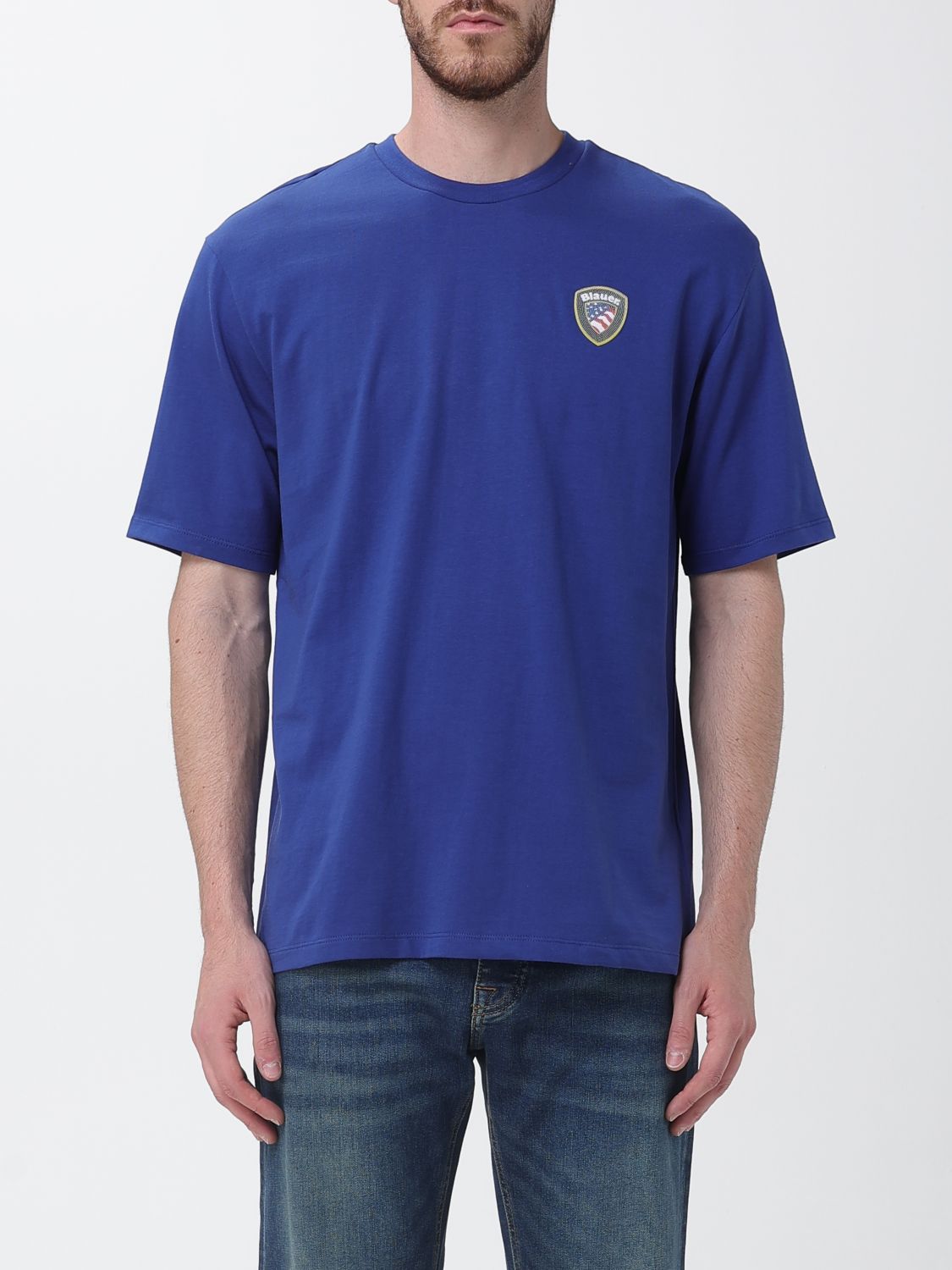 BLAUER Basic Baumwoll-T-Shirt mit Logo