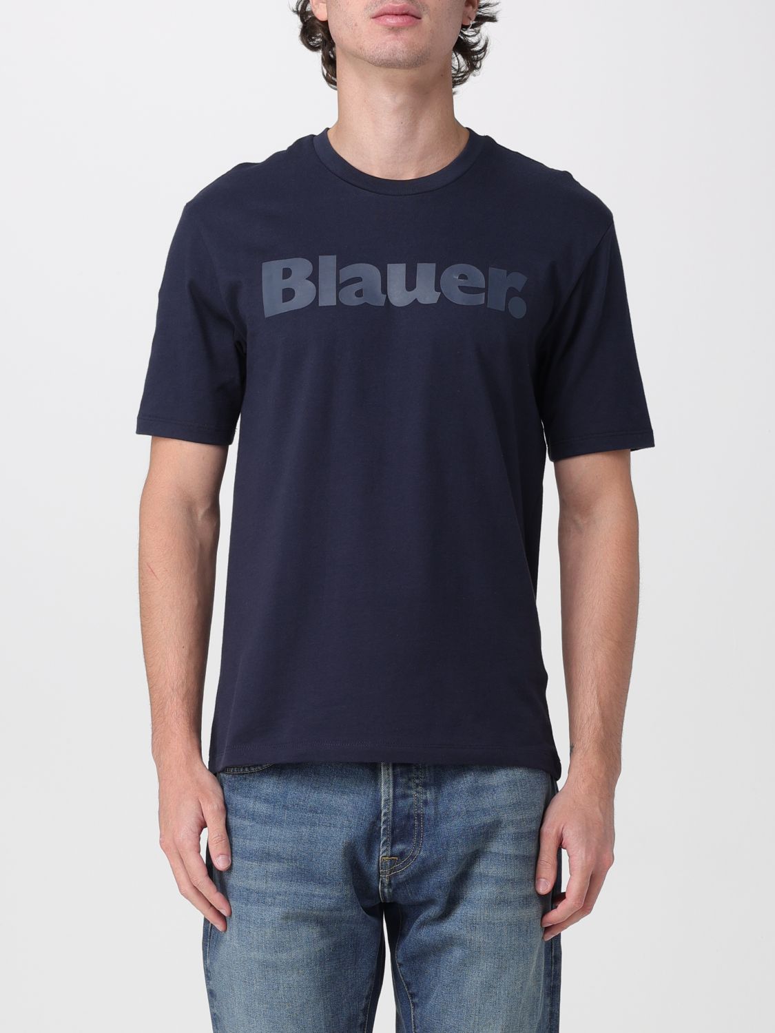 BLAUER Baumwoll-T-Shirt mit Logo