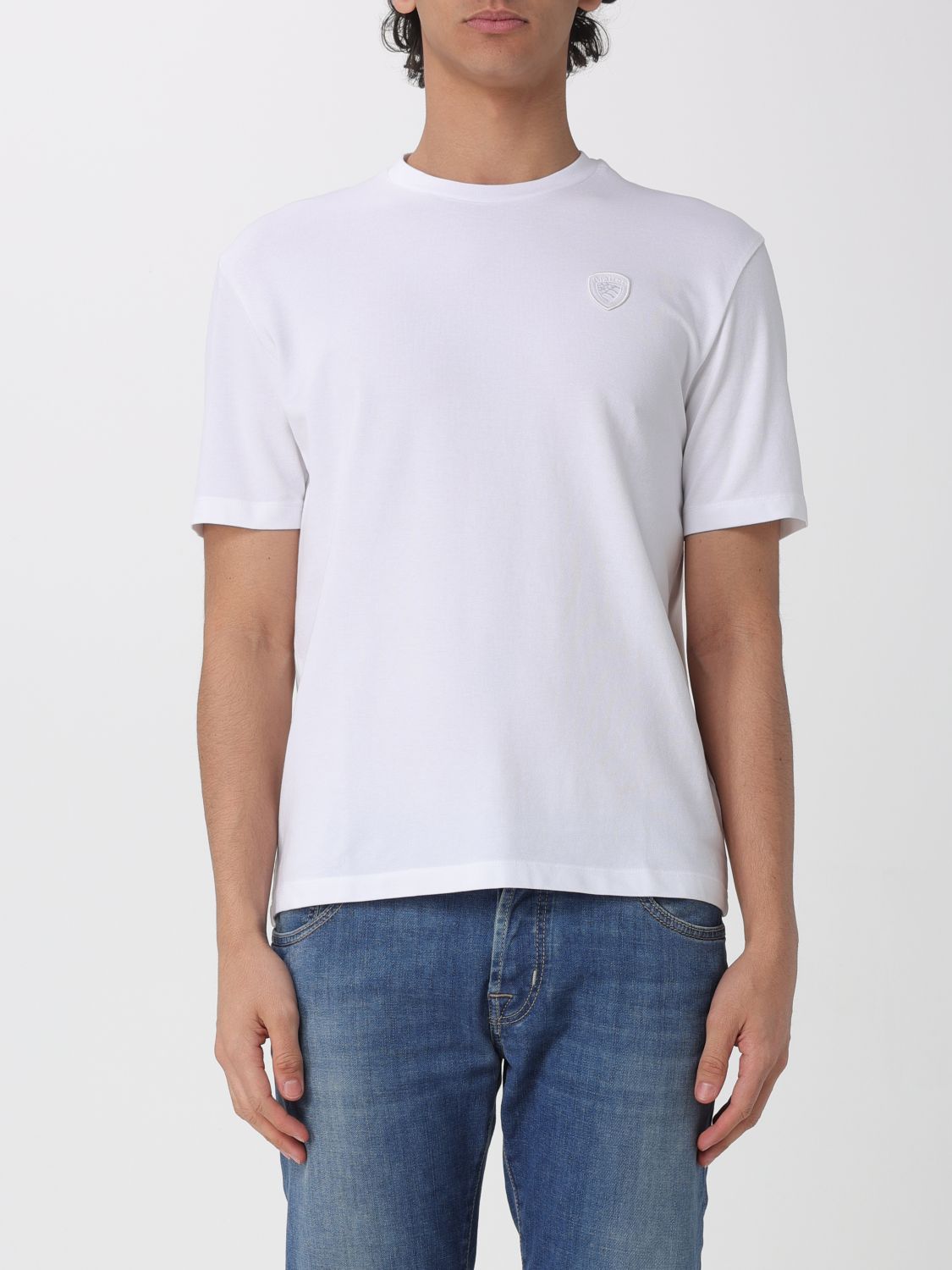 Blauer Cotton T-shirt with Emblem