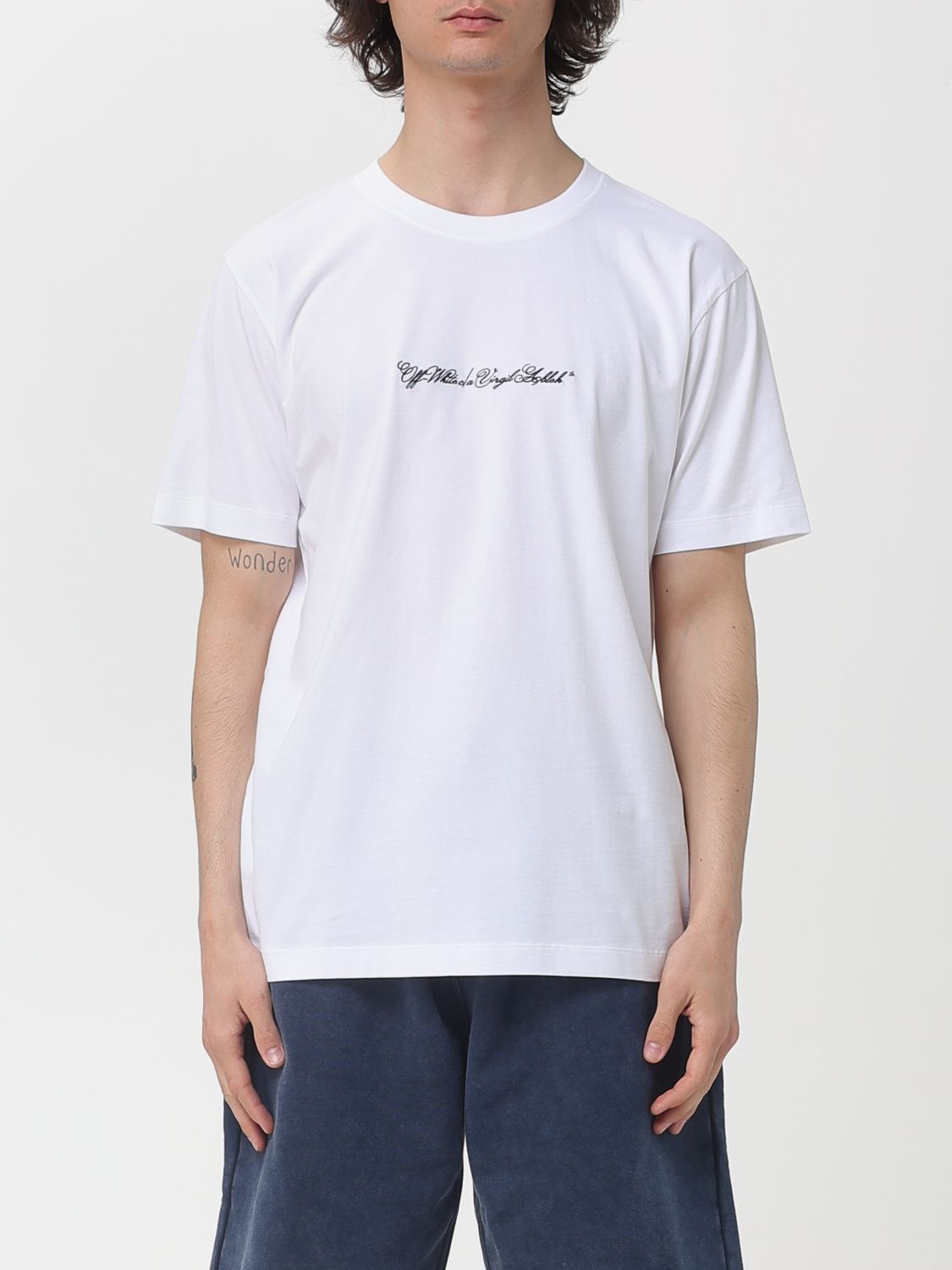 Off-White Cotton Crewneck T-Shirt