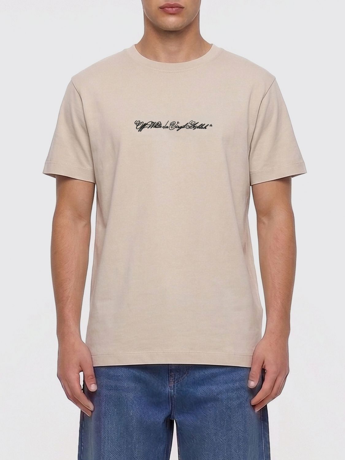 Off-White Cotton Crewneck T-Shirt　オフホワイト コットン クルーネック T シャツ Off-White