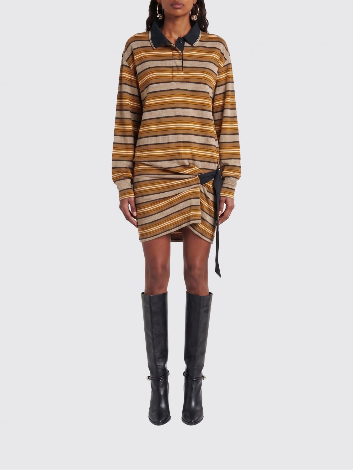 ISABEL MARANT ETOILE Striped Cotton Polo Dress　ISABEL MARANT ETOILE ストライプ コットン ポロドレス ISABEL