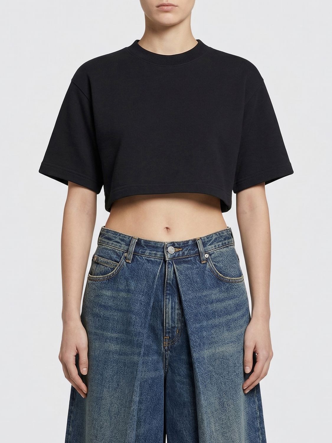 BALENCIAGA BALENCIAGA Cotton Blend Crop T-Shirts　バレンシアガ コットン ブレンド クロップ T シャツ