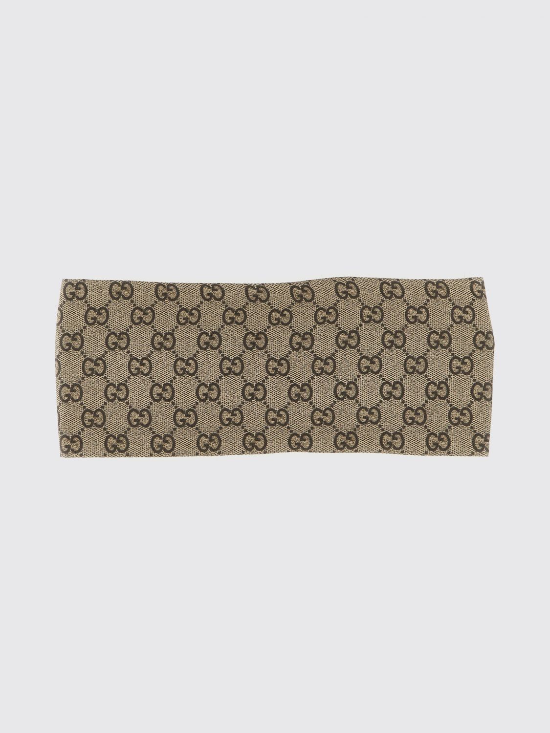 GUCCI Fascia per capelli in seta stampa monogram GG