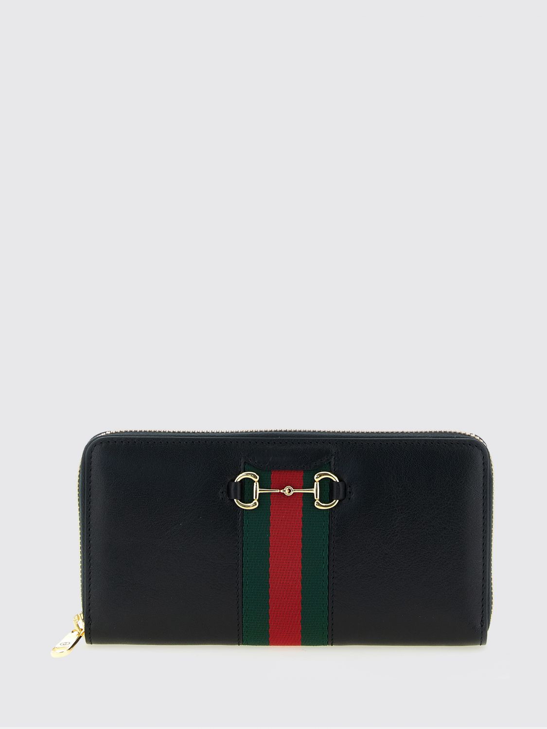 GUCCI Portafoglio Horsebit Web con cerniera