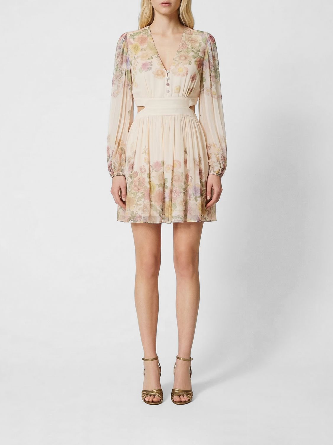 Twinset Mini-Kleid aus Viskose mit Blumendruck