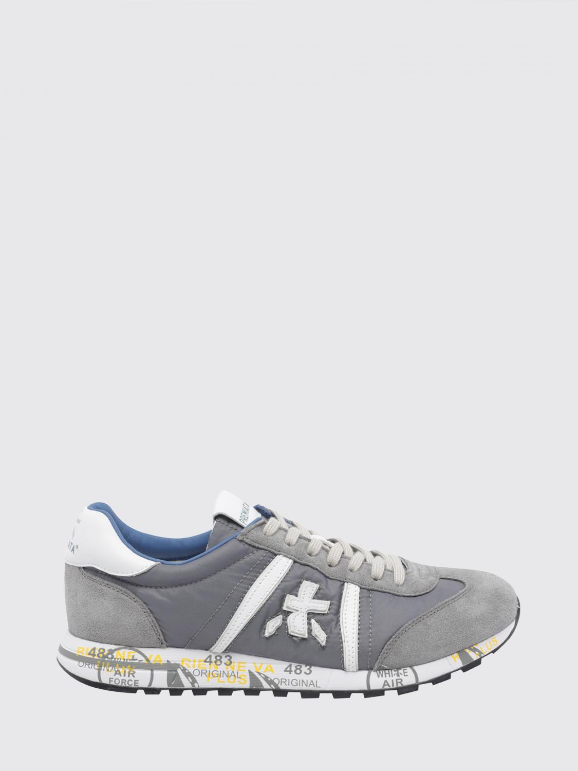 Premiata Lucy Suede And Perforated Fabric Sneakers
