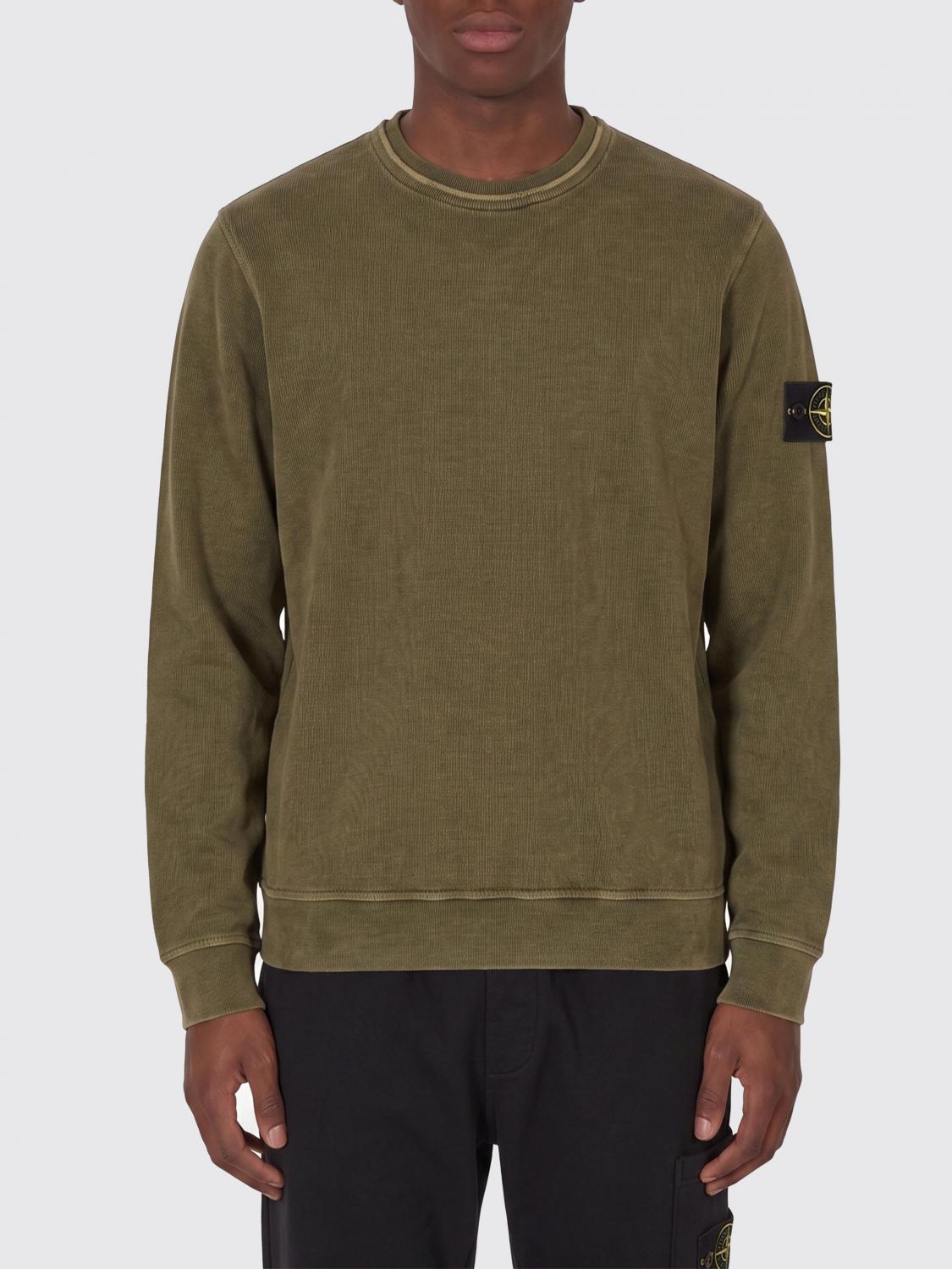 STONE ISLAND Cotton Crew Neck Sweatshirt With Logo　STONE ISLAND ロゴ入りコットン クルーネック スウェットシャツ STONE