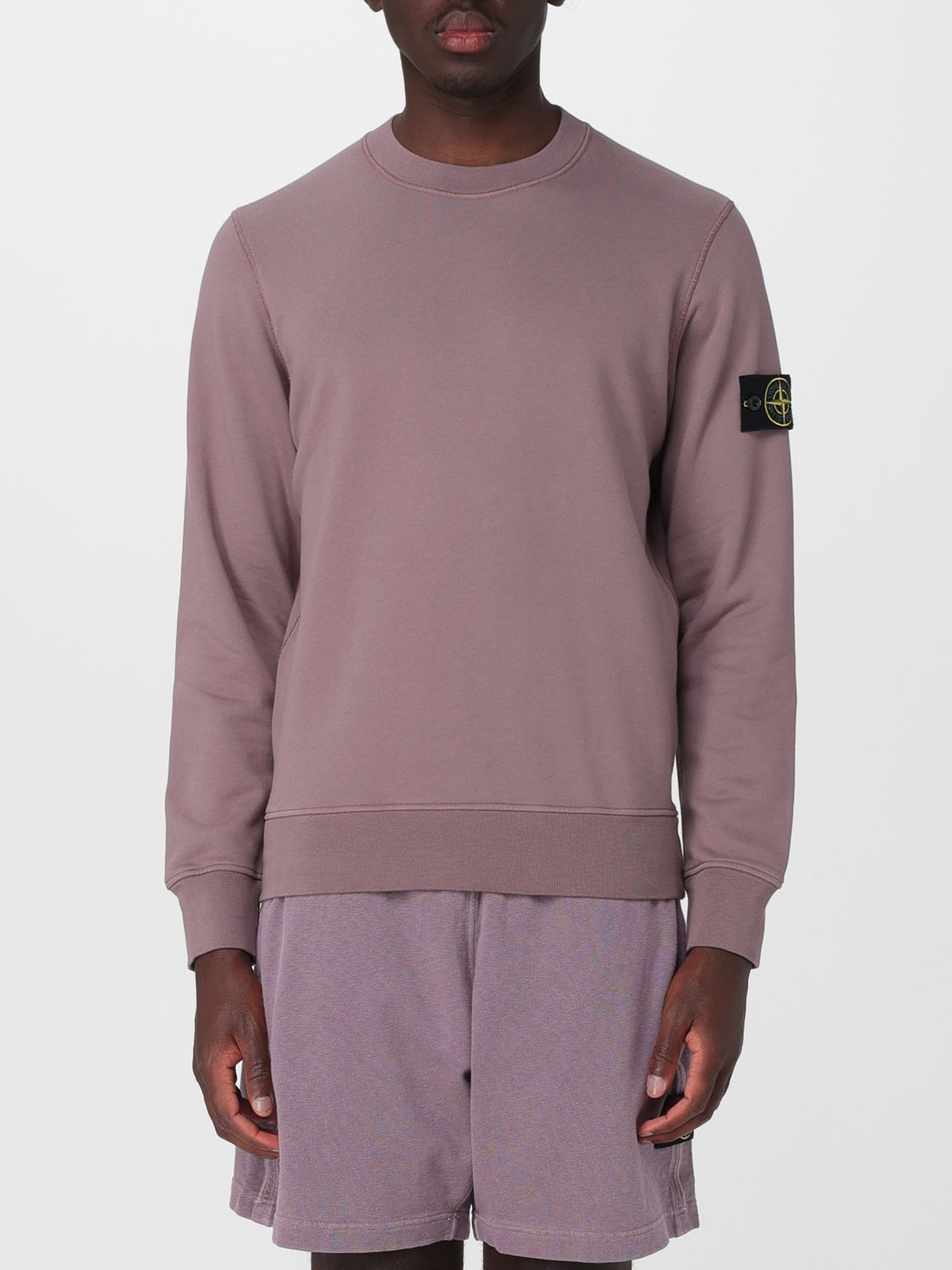 STONE ISLAND Cotton Crew Neck Sweatshirt With Logo　STONE ISLAND ロゴ入りコットン クルーネック スウェットシャツ STONE