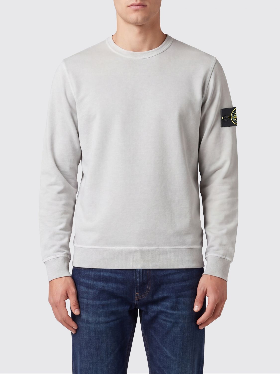 STONE ISLAND Cotton Crew Neck Sweatshirt With Logo　STONE ISLAND ロゴ入りコットン クルーネック スウェットシャツ STONE