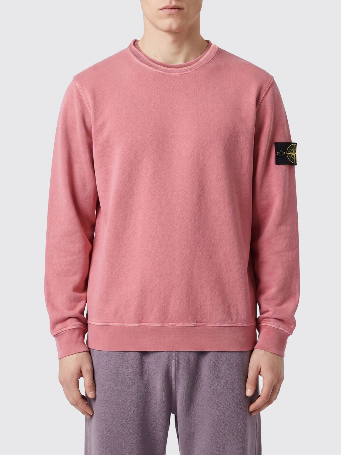 STONE ISLAND Cotton Crew Neck Sweatshirt With Logo　STONE ISLAND ロゴ入りコットン クルーネック スウェットシャツ STONE