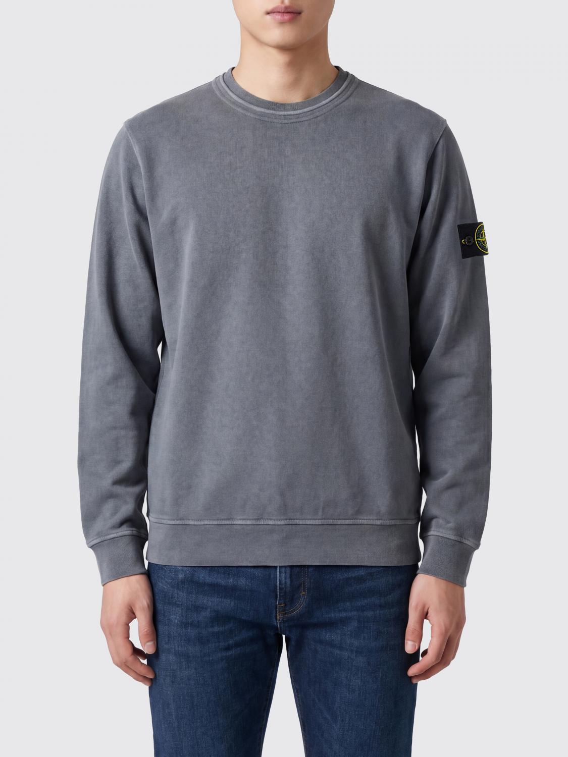 STONE ISLAND Cotton Crew Neck Sweatshirt With Logo　STONE ISLAND ロゴ入りコットン クルーネック スウェットシャツ STONE