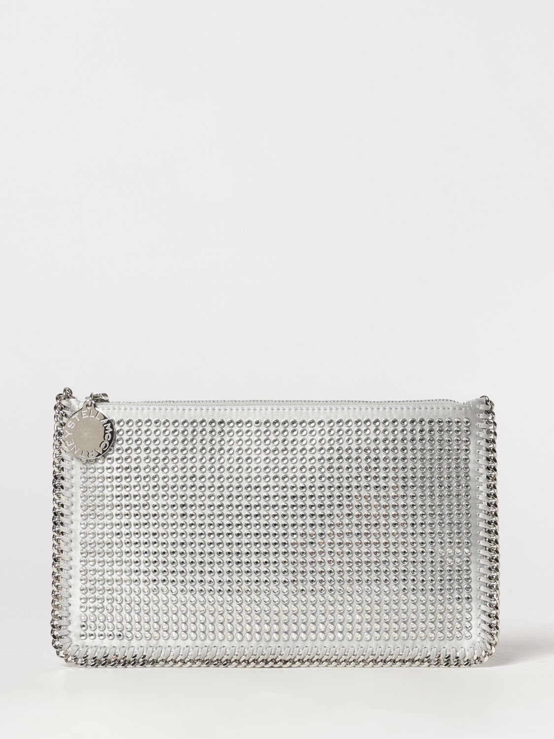 STELLA MCCARTNEY Borsa Falabella in raso con strass