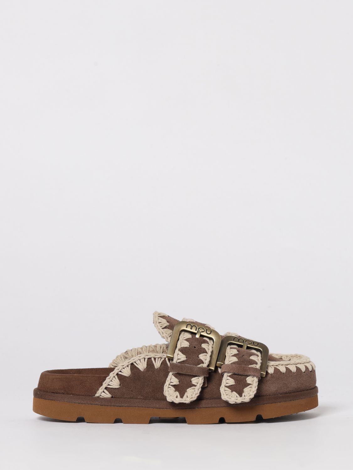 Mou Low Bio Suede Sabot with Stitching