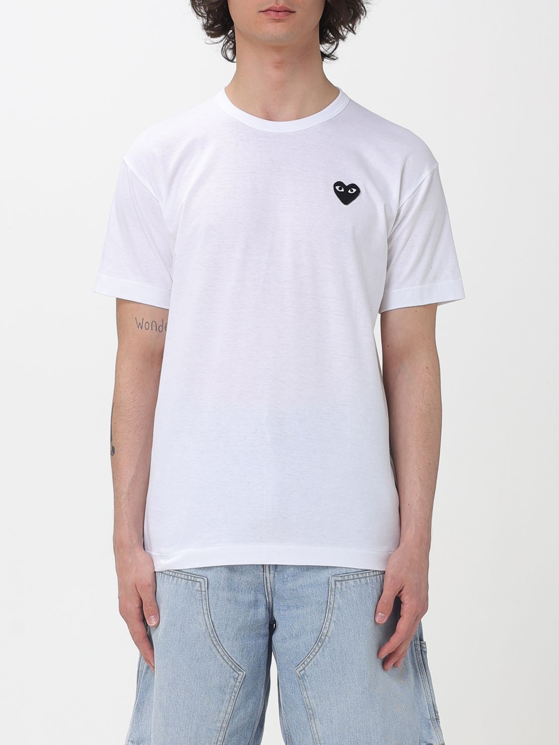 COMME DES GARÇONS PLAY Cotton T-shirt with Logo　COMME DES GARÇONS PLAY ロゴ入りコットンTシャツ COMME