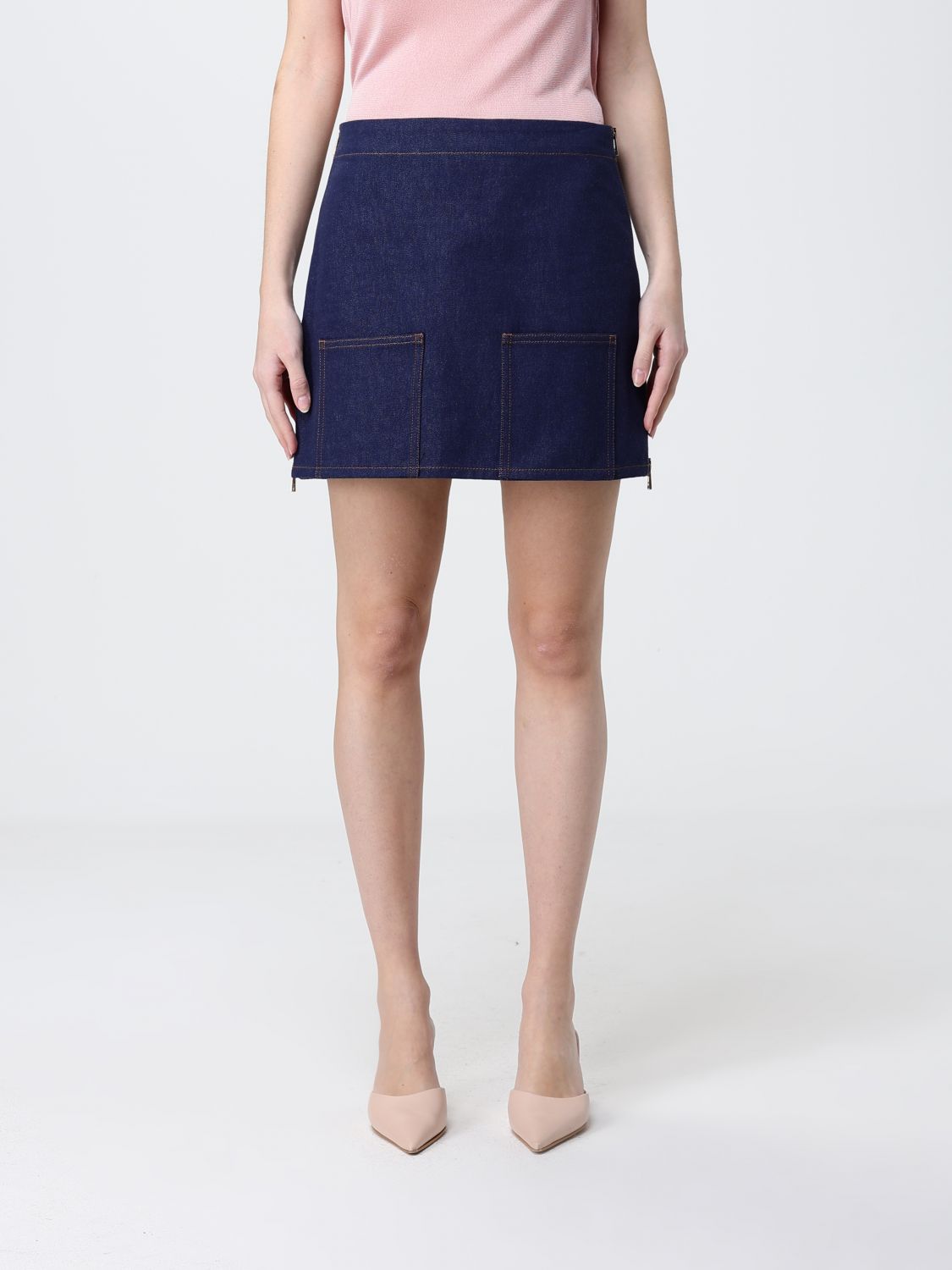 FENDI Gonna mini in denim di cotone