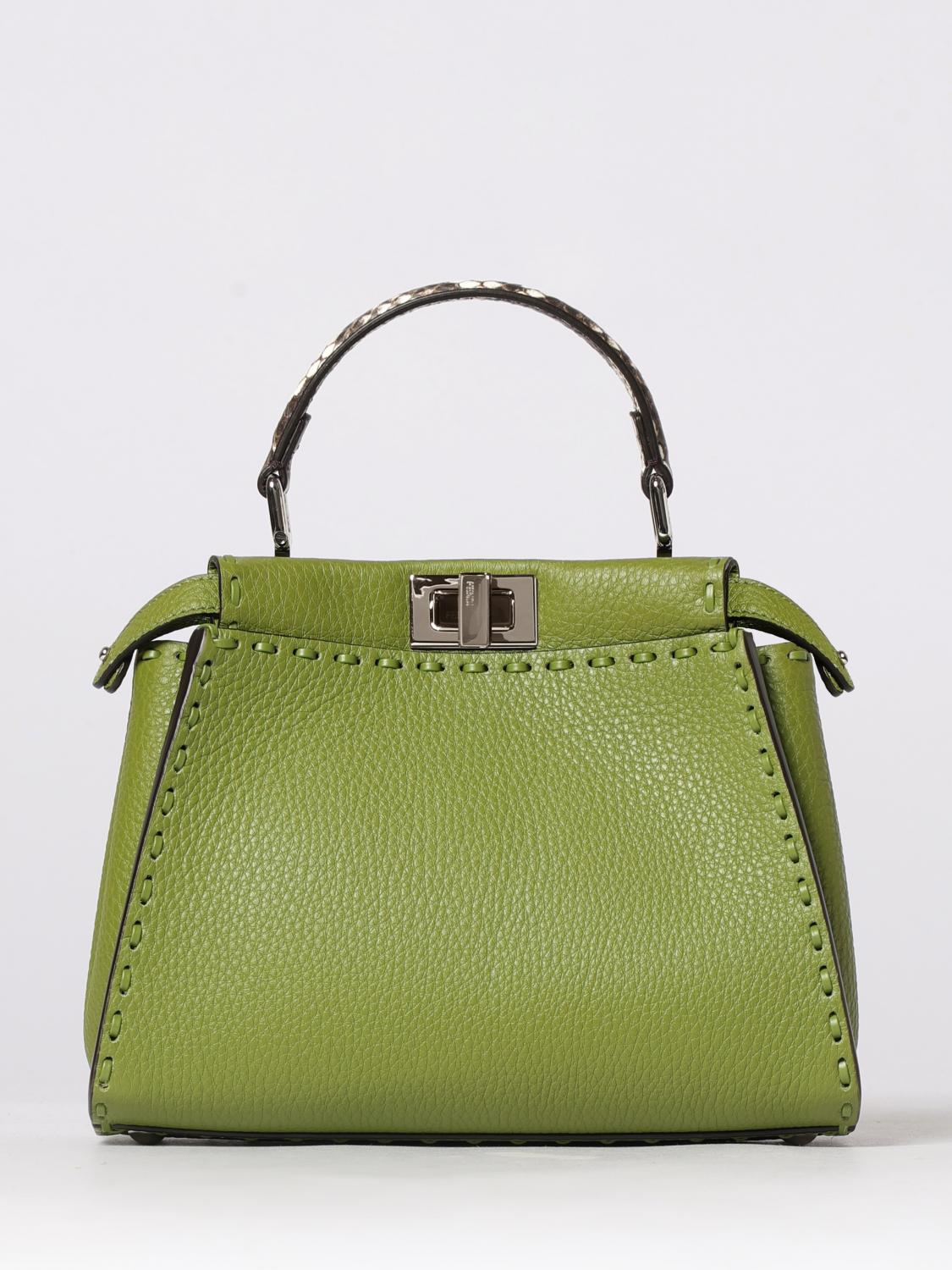 FENDI Borsa Peekaboo in cuoio romano