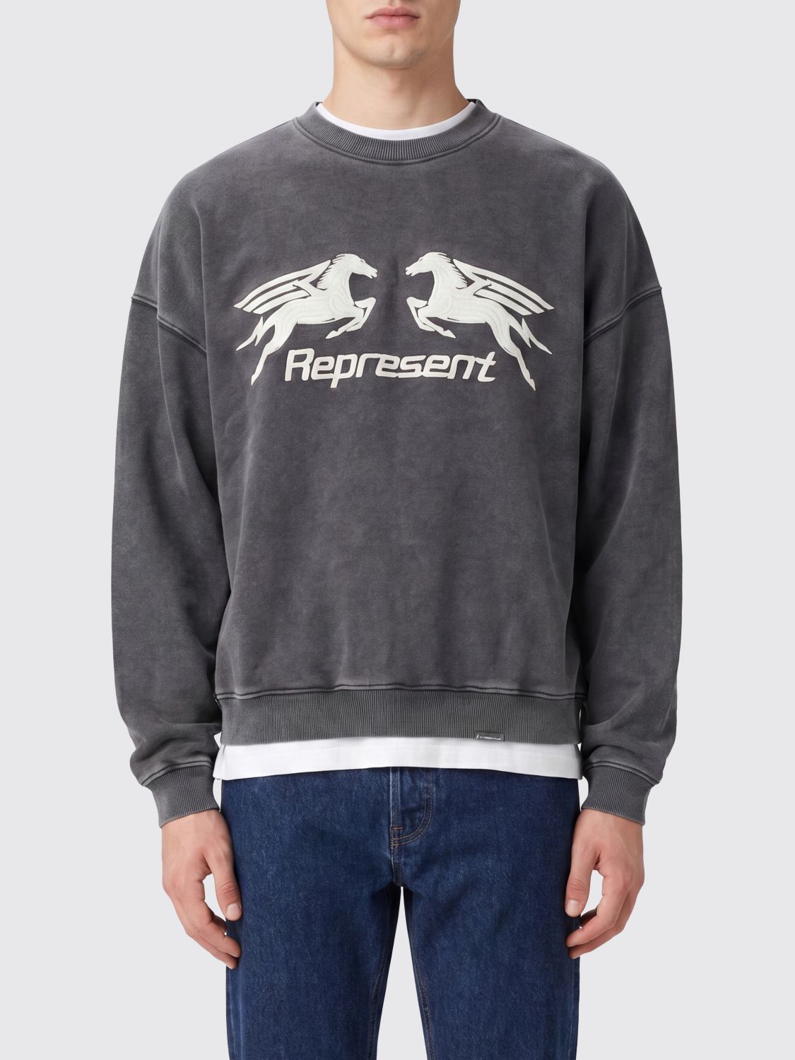 REPRESENT Felpa a girocollo in cotone con logo