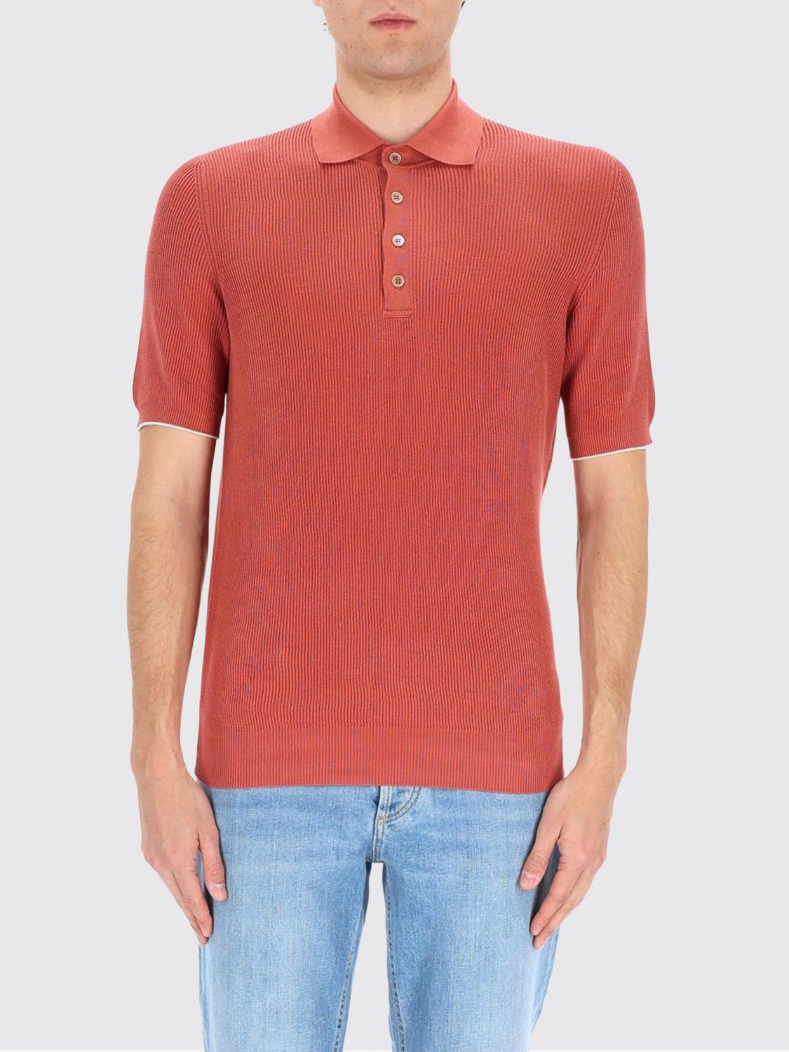 BRUNELLO CUCINELLI Polohemd aus Baumwollstrick
