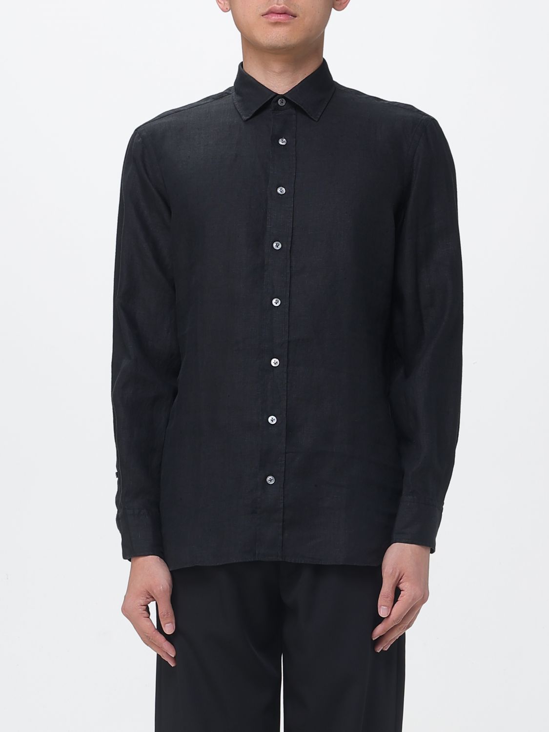 LARDINI Basic Linen Blend Shirt