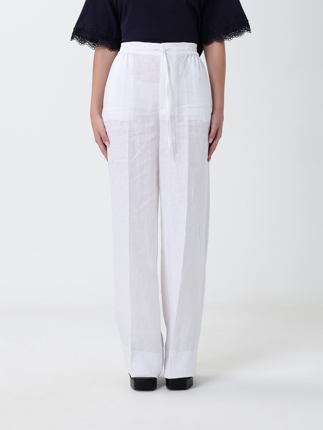 Twinset Pantaloni palazzo in lino
