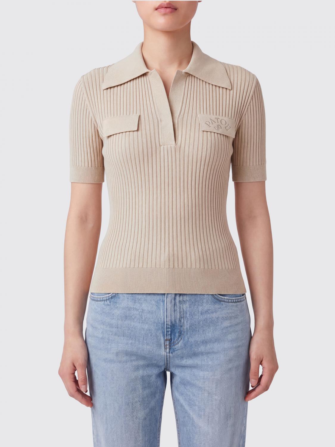 PATOU Polo in maglia di cotone a coste