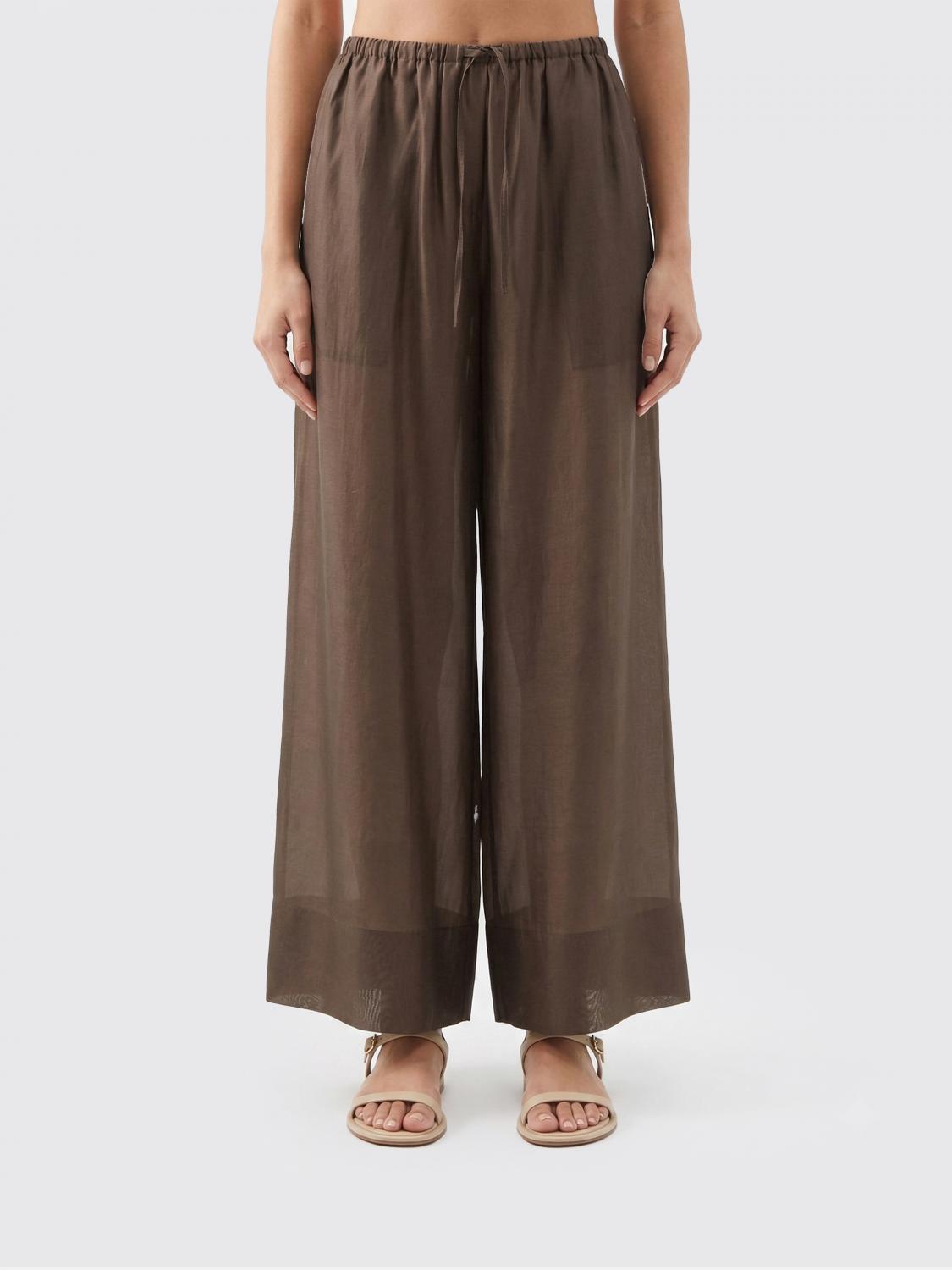 Entire Studios Vento Wide Leg Tencel Blend Trousers In 브라운