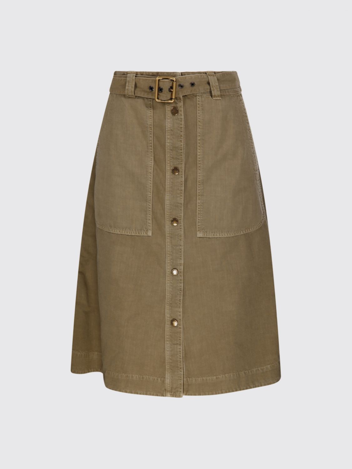 Moncler Cotton Midi Skirt In Neutral