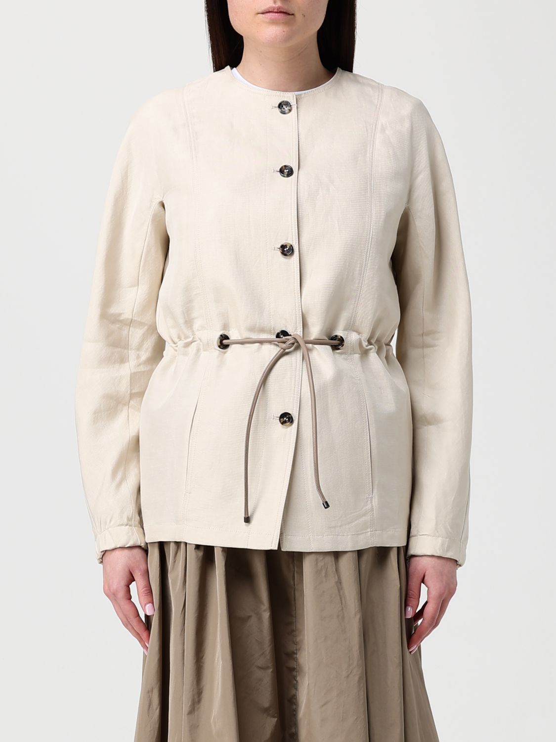 Max Mara MAX MARA Linen and Silk Jacket with Drawstring　MAX MARA ドローストリング付きリネン＆シルク ジャケット