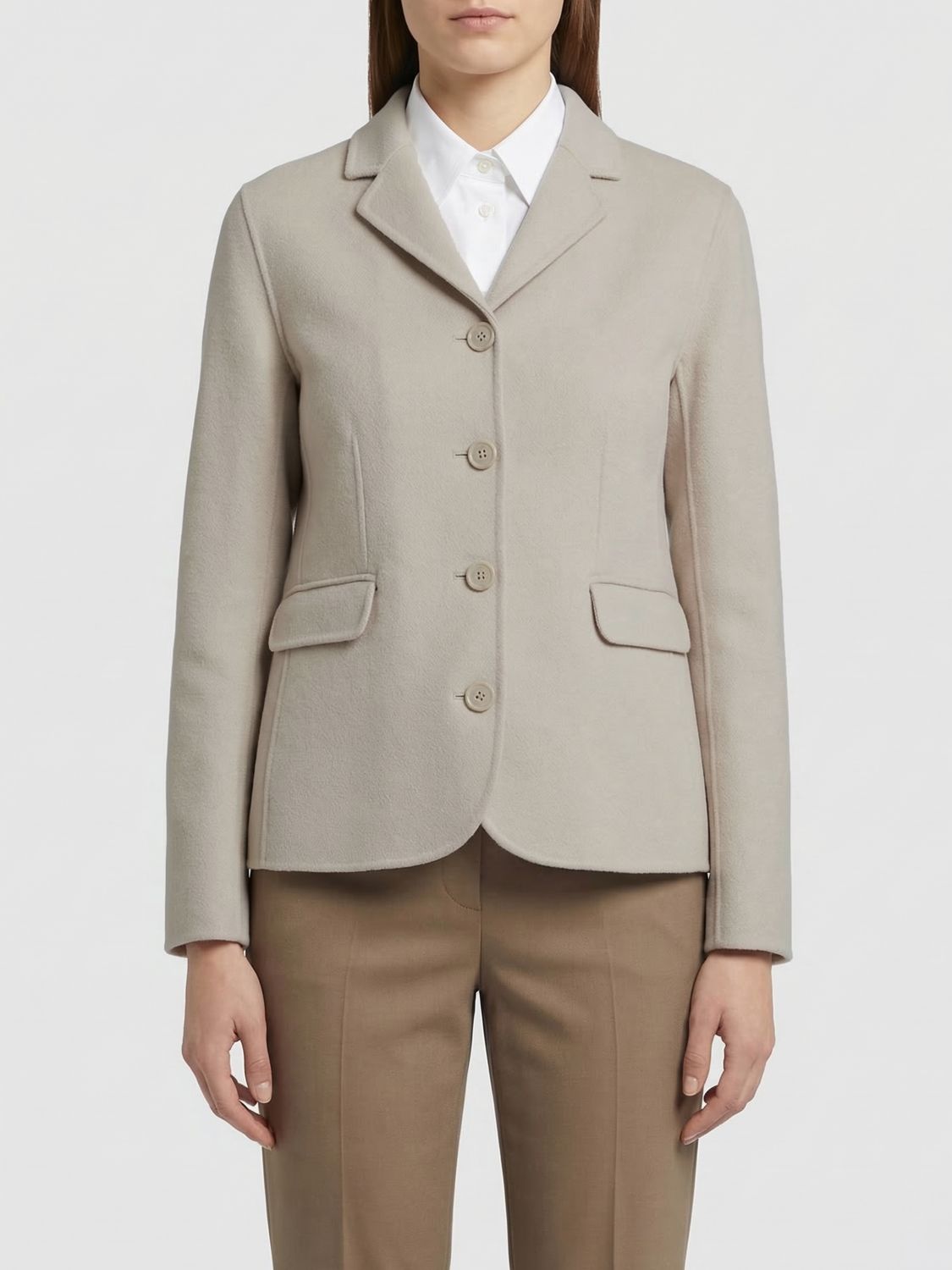 's Max Mara Single-breasted Blazer In Wool In Neutral