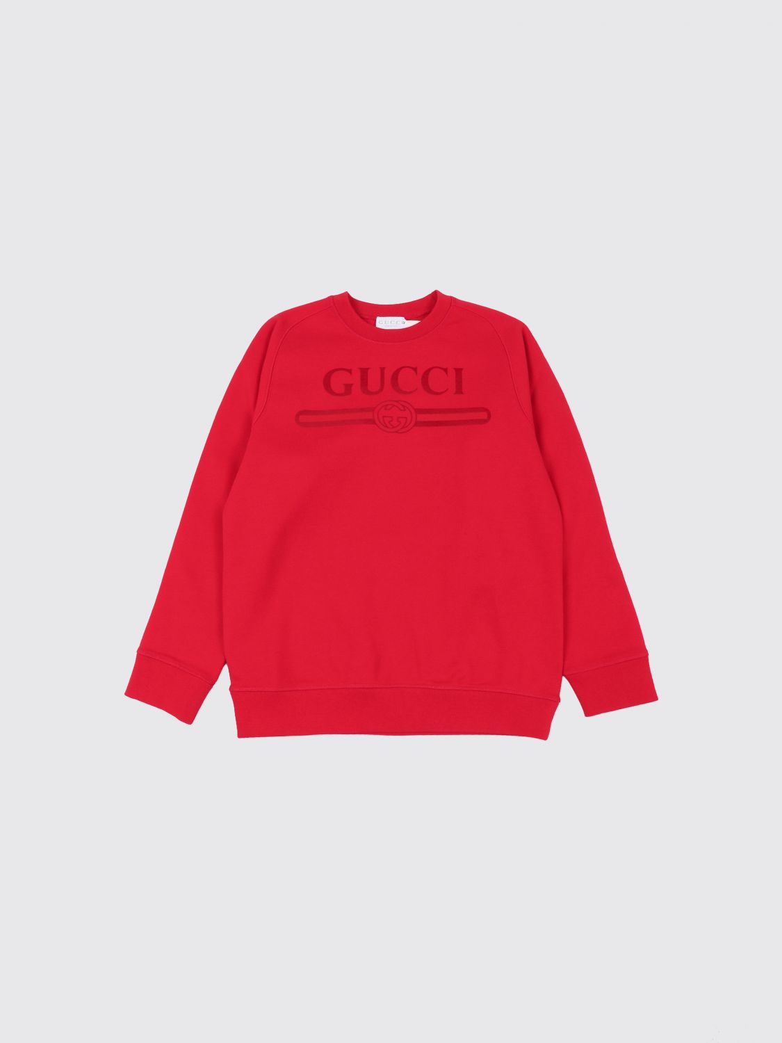 GUCCI Felpa a girocollo in cotone con logo