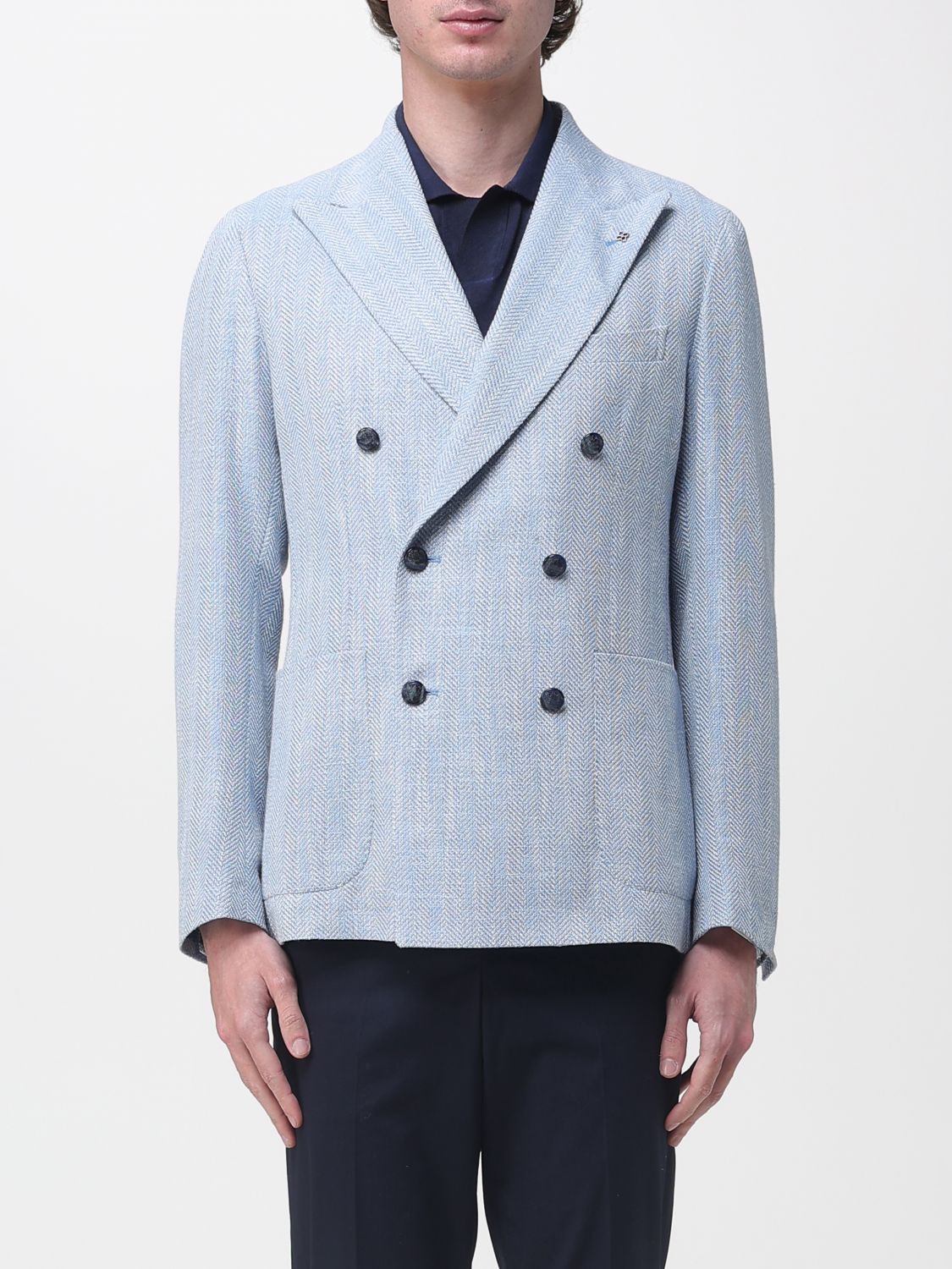 Tagliatore Double-breasted Blazer in Wool Blend · 52