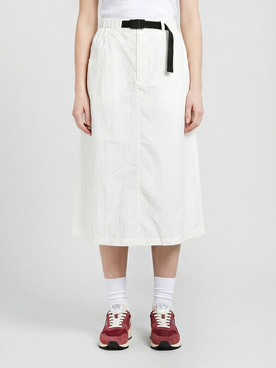 The North Face Midi Skirt In Recycled Nylon In White