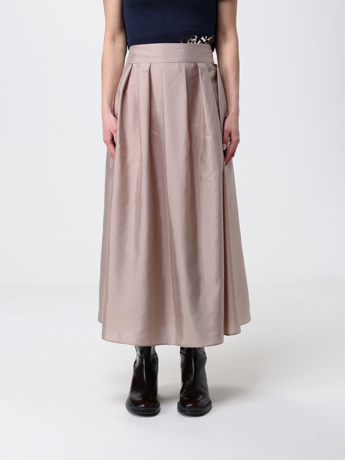 's Max Mara Silk Blend Satin Midi Skirt In Brown