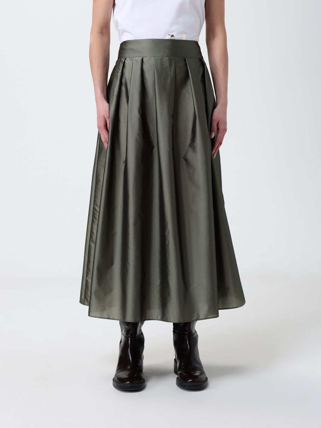 's Max Mara Silk Blend Satin Midi Skirt In Green