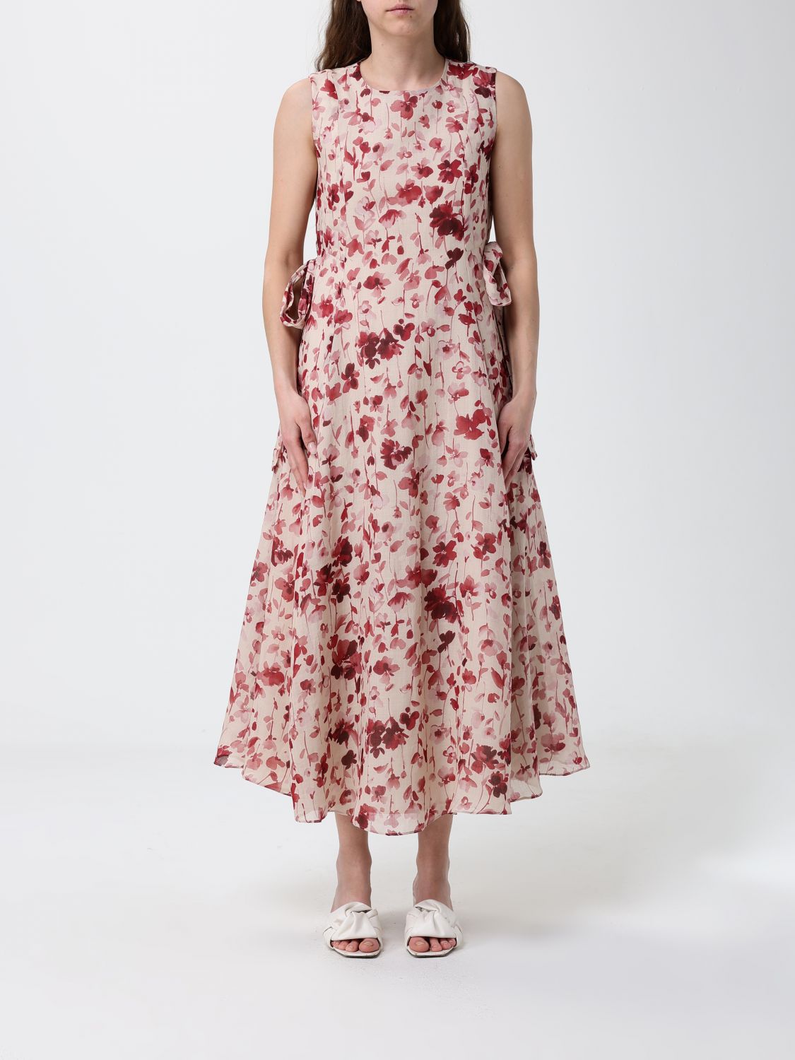 's Max Mara Floral Print Ramie Dress In Pink