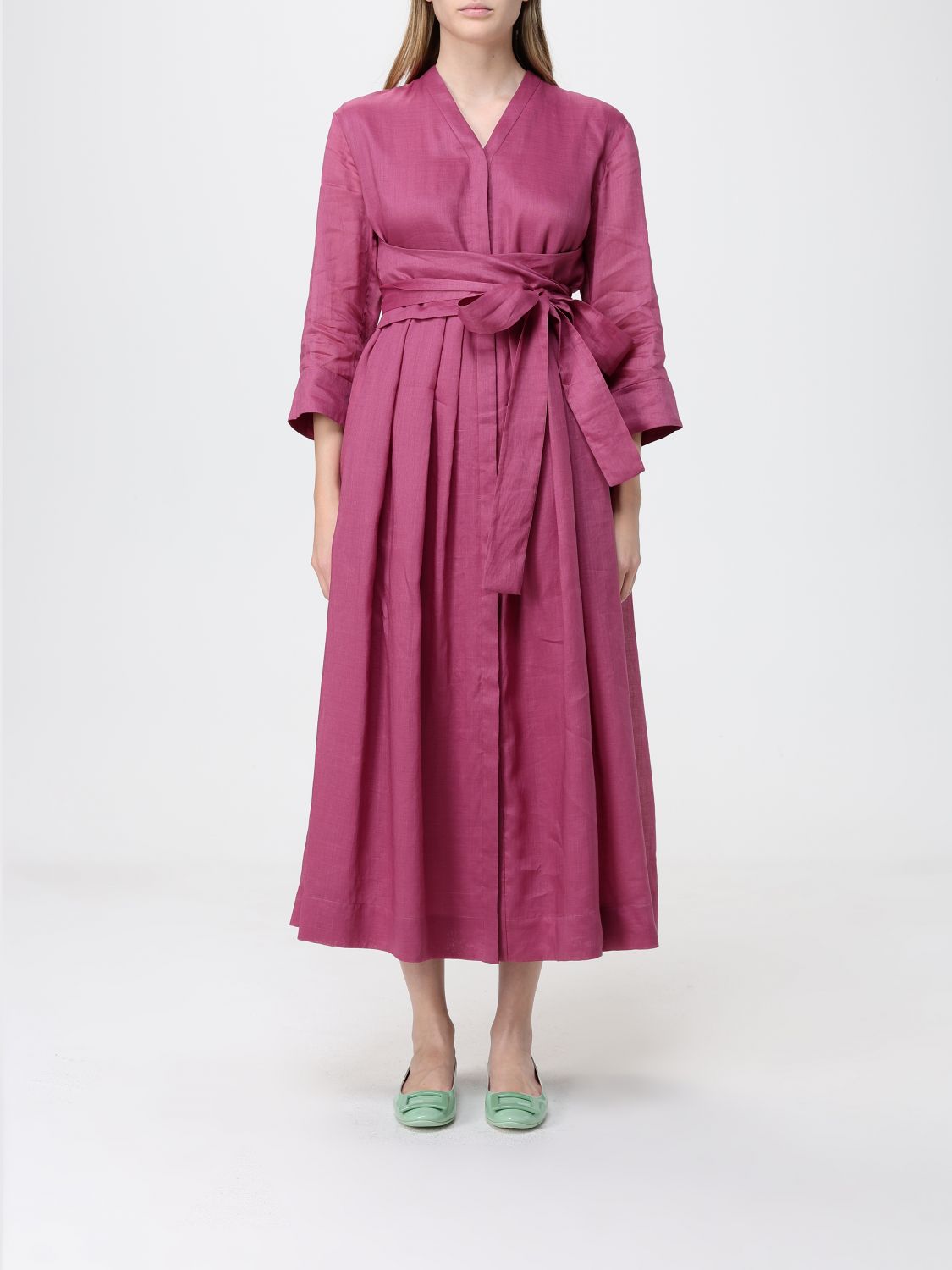 's Max Mara Ramie Chemisier Dress In Pink
