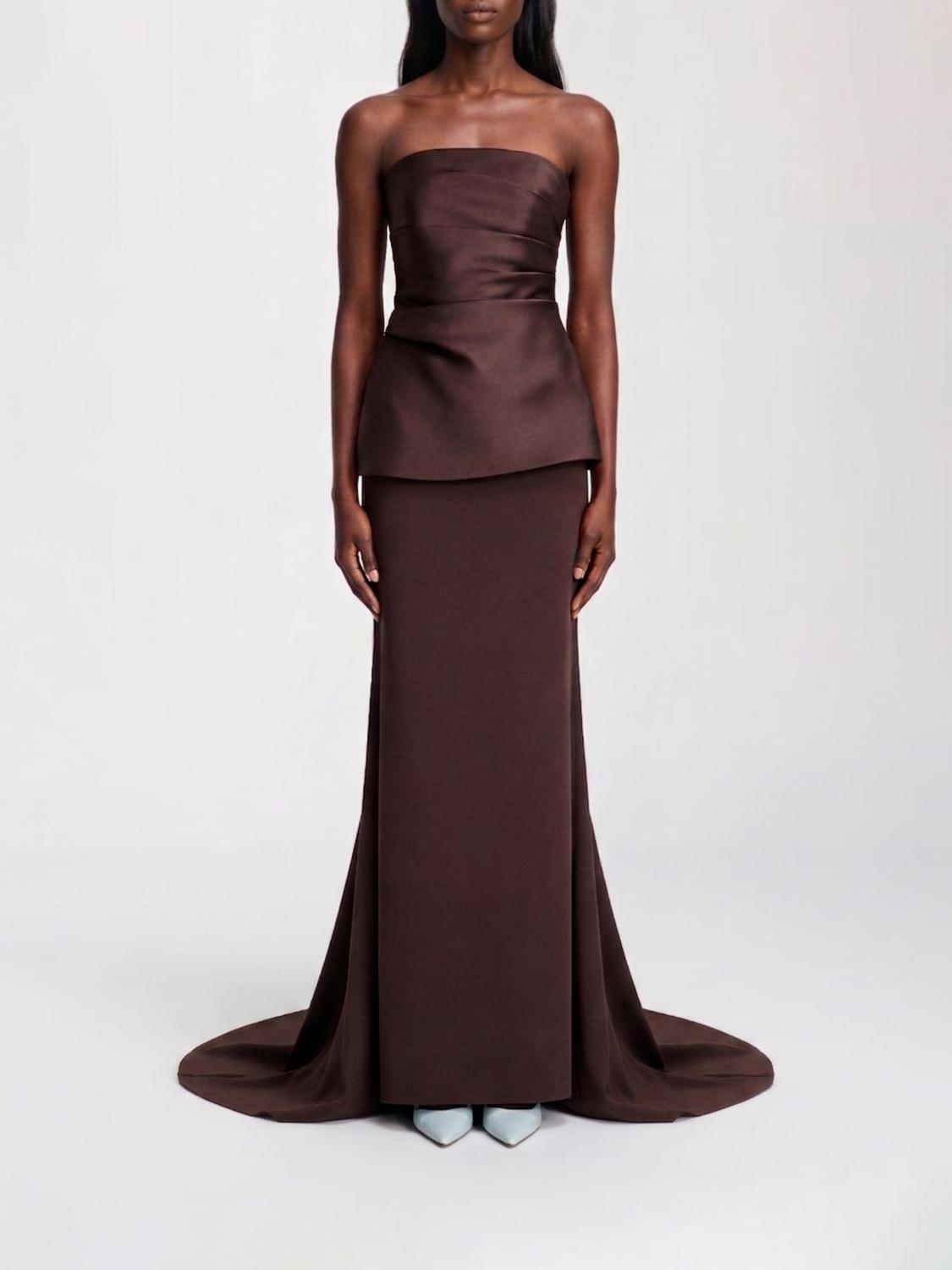 SOLACE LONDON Satin Long Dress