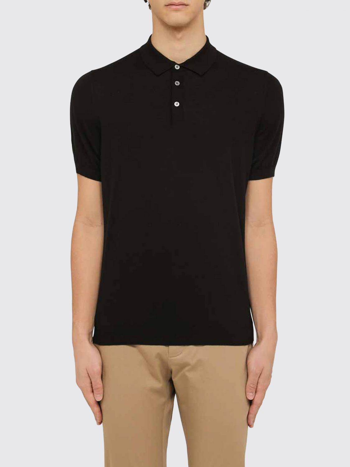 Drumohr Cotton Knit Polo Shirt