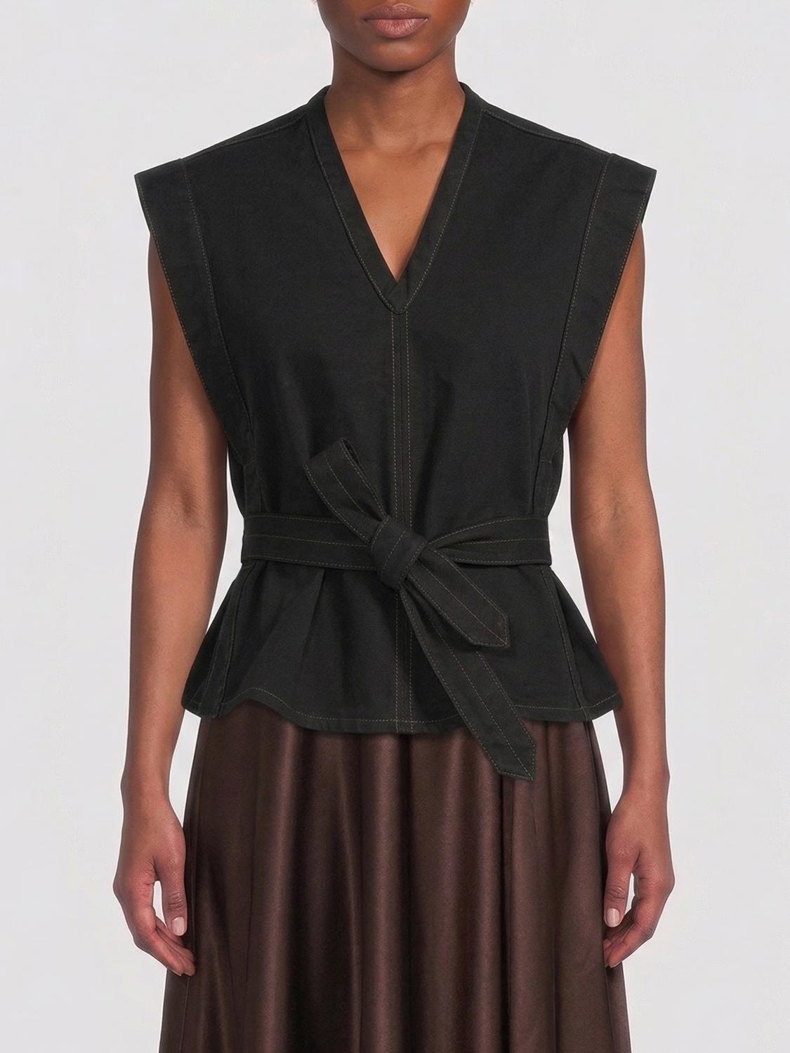 Lemaire Cotton Vest In Black