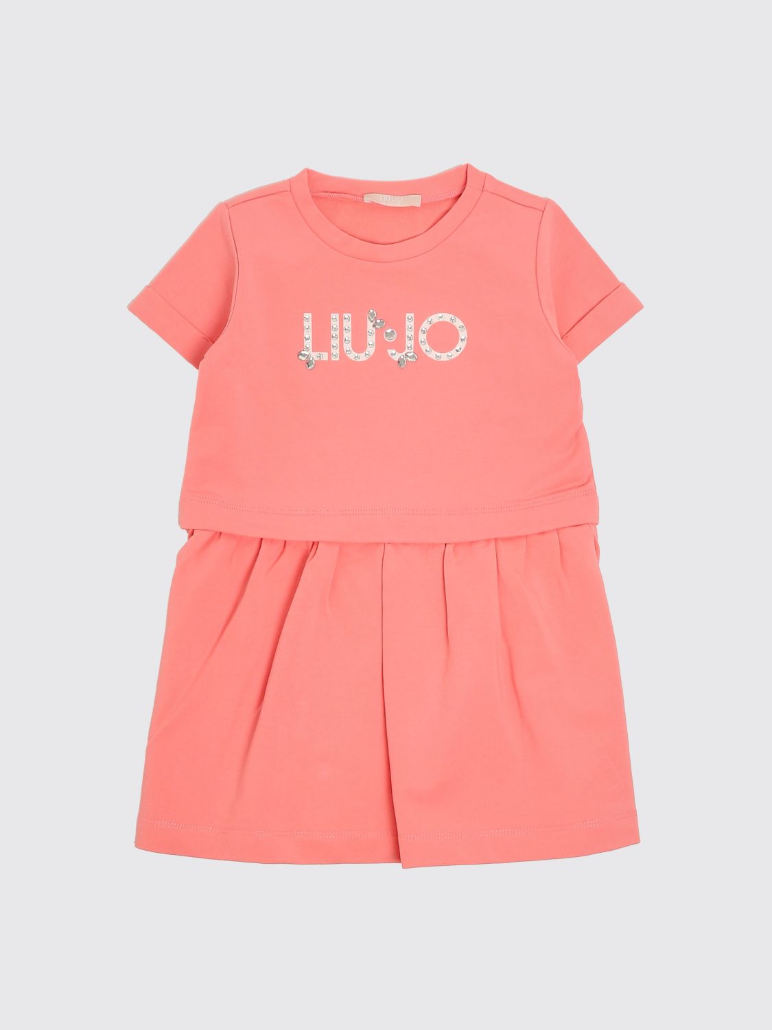 LIU JO Stretch-Baumwoll-T-Shirt-Kleid mit Logo