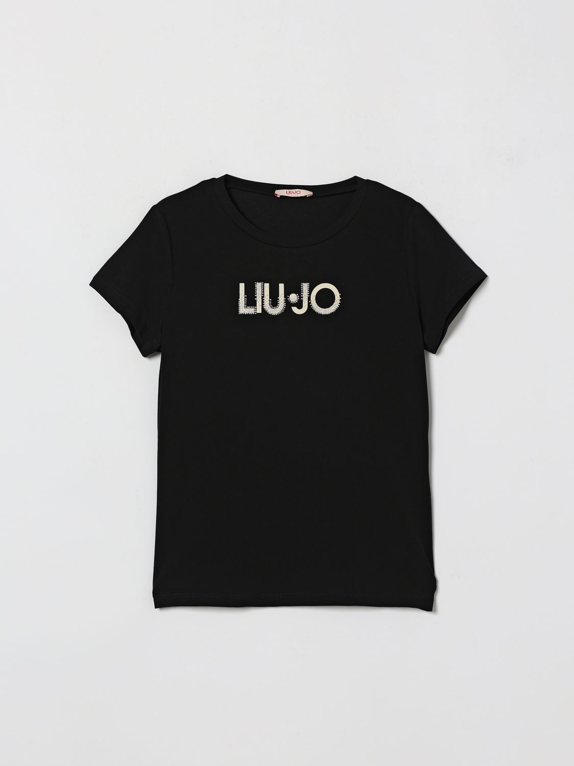 LIU JO Baumwoll-T-Shirt mit Strass-Logo