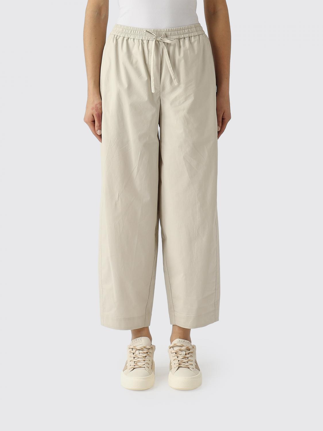 Meimeij Cotton Blend Trousers With Drawstring In Neutral