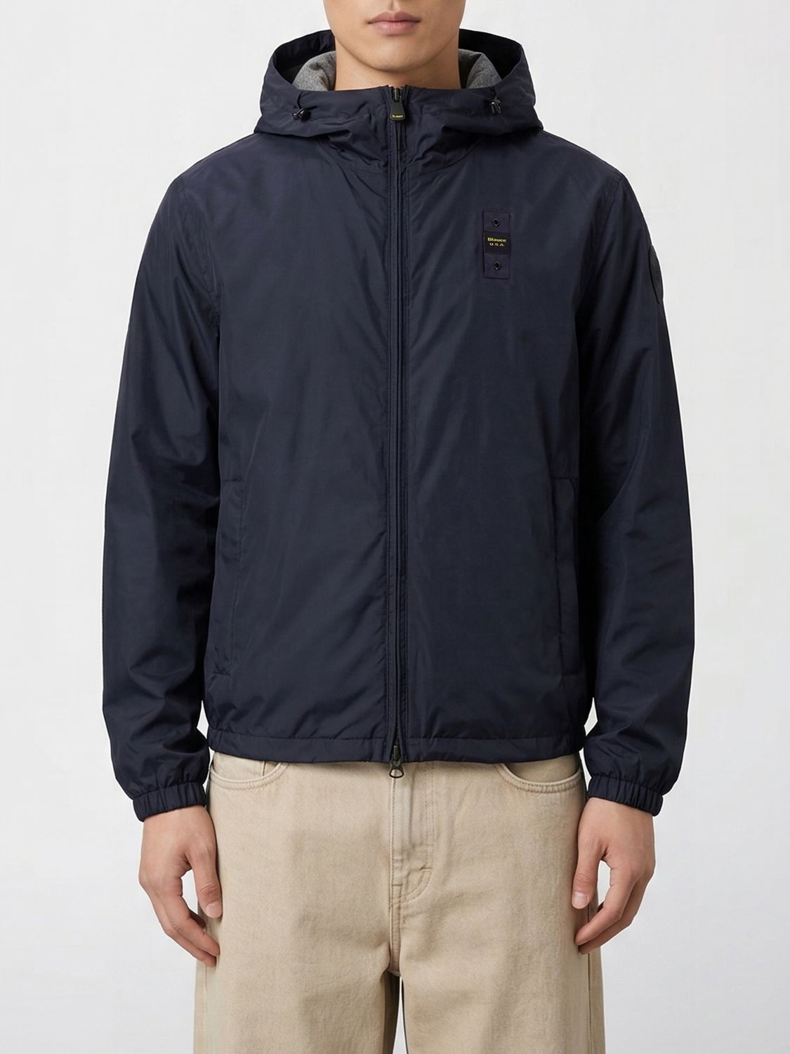 Blauer Cotton Lined Nylon Windbreaker In Blue