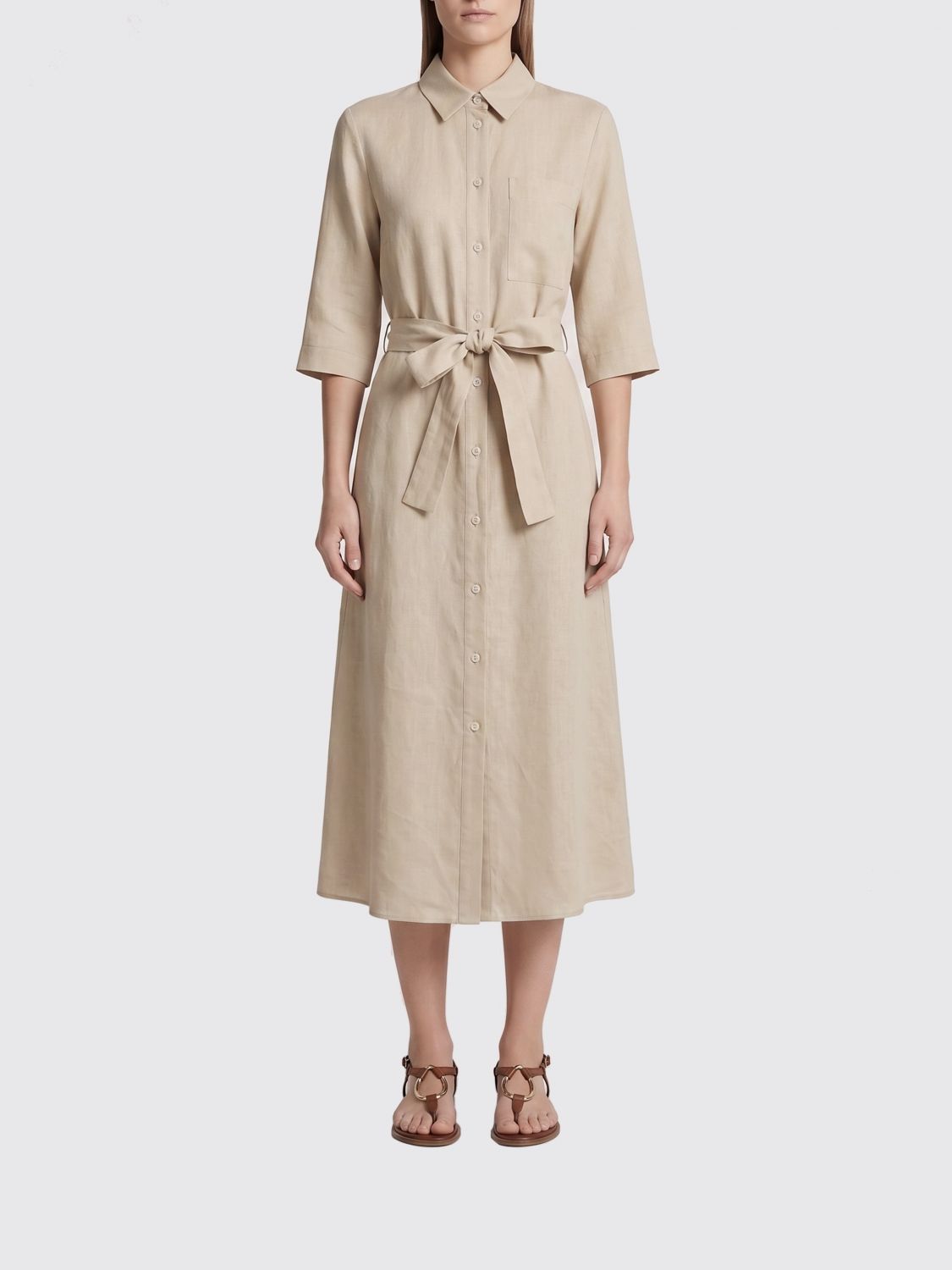 Mm Max Mara Linen Chemisier Dress
